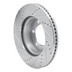 Toyota Sequoia Brake Rotor (1) - Front Right - R1 Concepts - Drilled & Slotted - Silver - `00-`07